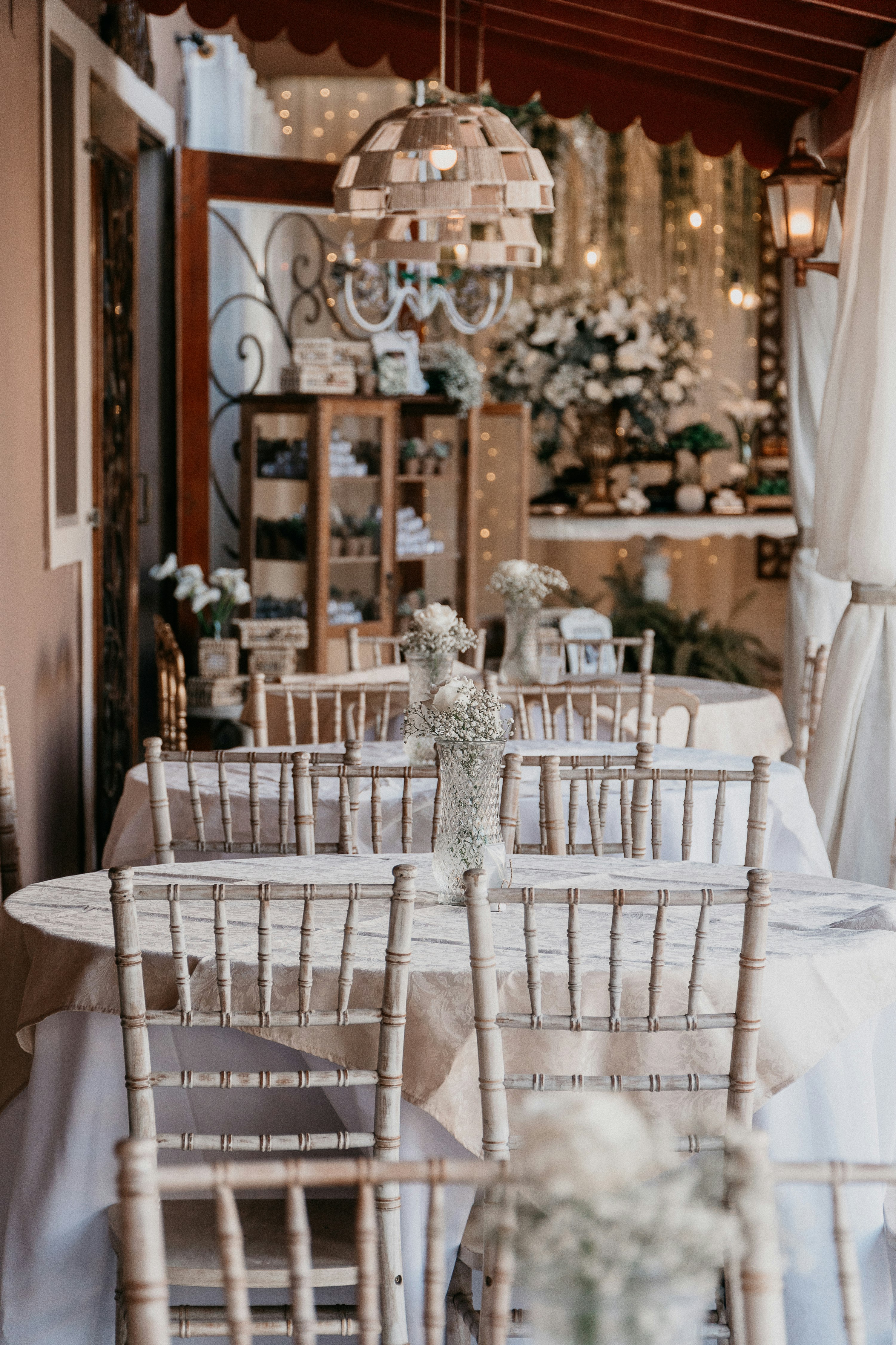 white wooden dining table with chairs